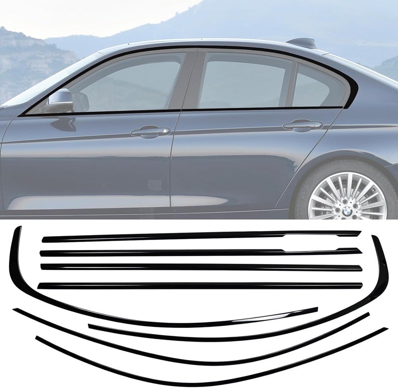 CRMDF Stainless Steel Window Trim Chrome Delete for BMW F30 2012-2018 Black Window Trim Blackout Kit - Image 1
